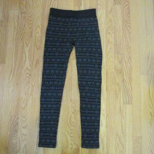 PINK ROSE WOMENS JUNIOR'S SIZE L LEGGINGS BLACK NORDIC ANKLE LENGTH FLEECE PANTS